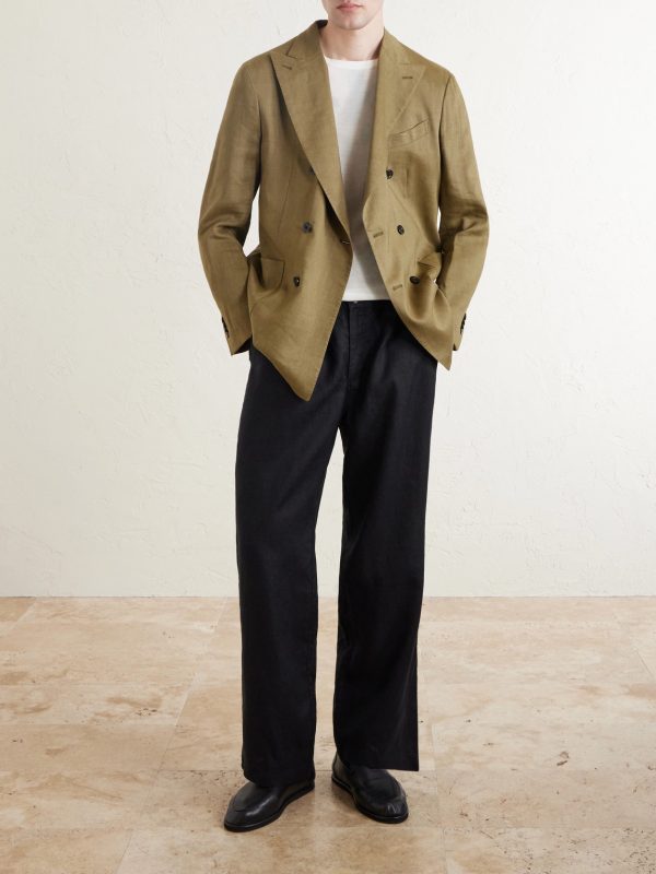 Arthur Wide-Leg Linen Drawstring Trousers - OU Arthur Wide-Leg Linen Drawstring Trousers - OU
