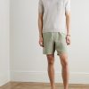 Straight-Leg Garment-Dyed Linen Drawstring Bermuda Shorts - OU