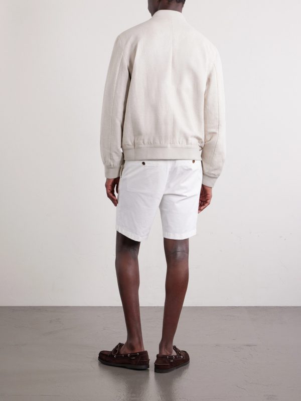 Linen and Cotton-Blend Bomber Jacket - BK Linen and Cotton-Blend Bomber Jacket - BK