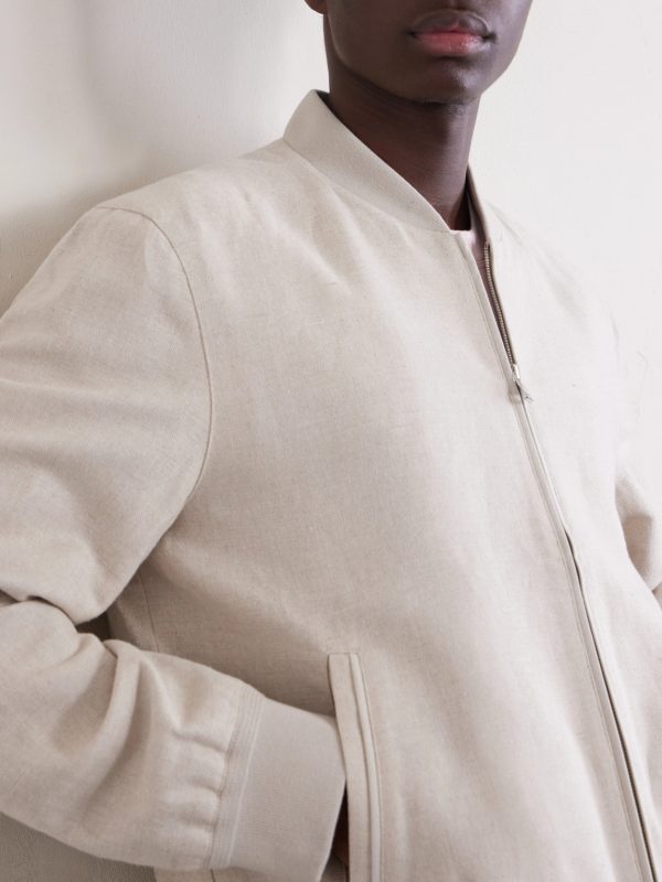 Linen and Cotton-Blend Bomber Jacket - CU Linen and Cotton-Blend Bomber Jacket - CU