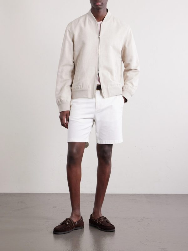 Linen and Cotton-Blend Bomber Jacket - OU Linen and Cotton-Blend Bomber Jacket - OU
