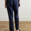 James Straight-Leg Linen-Chambray Drawstring Trousers - BK James Straight-Leg Linen-Chambray Drawstring Trousers - BK
