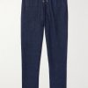 James Straight-Leg Linen-Chambray Drawstring Trousers James Straight-Leg Linen-Chambray Drawstring Trousers