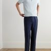 James Straight-Leg Linen-Chambray Drawstring Trousers - OU James Straight-Leg Linen-Chambray Drawstring Trousers - OU