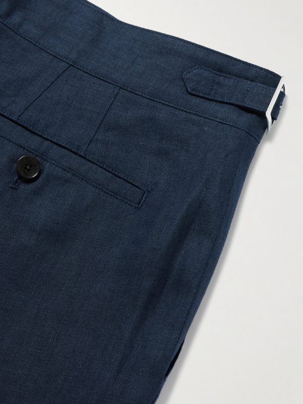 Steve Tapered Pleated Linen Trousers - CU Steve Tapered Pleated Linen Trousers - CU