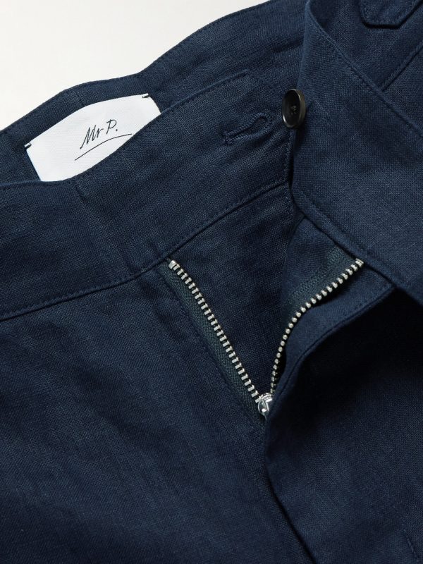 Steve Tapered Pleated Linen Trousers - E1 Steve Tapered Pleated Linen Trousers - E1