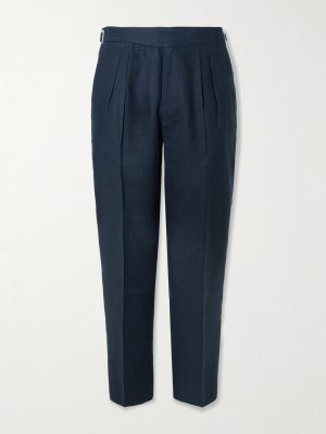 Steve Tapered Pleated Linen Trousers Steve Tapered Pleated Linen Trousers