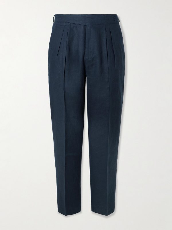 Steve Tapered Pleated Linen Trousers Steve Tapered Pleated Linen Trousers
