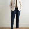 Steve Tapered Pleated Linen Trousers - OU Steve Tapered Pleated Linen Trousers - OU