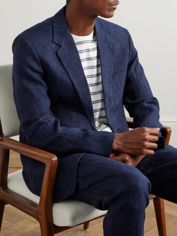 Unstructured Linen-Chambray Suit Jacket - FR
