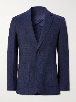 Unstructured Linen-Chambray Suit Jacket Unstructured Linen-Chambray Suit Jacket