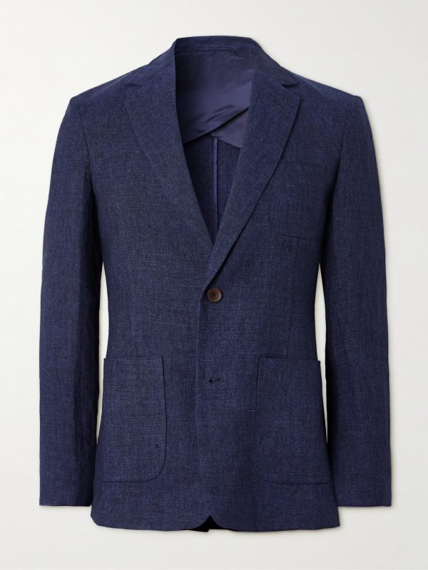 Unstructured Linen-Chambray Suit Jacket
