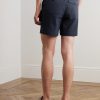 Straight-Leg Cotton-Blend Seersucker Shorts - BK Straight-Leg Cotton-Blend Seersucker Shorts - BK