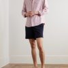 Straight-Leg Cotton-Blend Seersucker Shorts - OU Straight-Leg Cotton-Blend Seersucker Shorts - OU