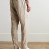 James Straight-Leg Striped Linen Suit Trousers - BK