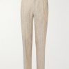 James Straight-Leg Striped Linen Suit Trousers
