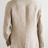 Striped Linen Suit Jacket - BK Striped Linen Suit Jacket - BK