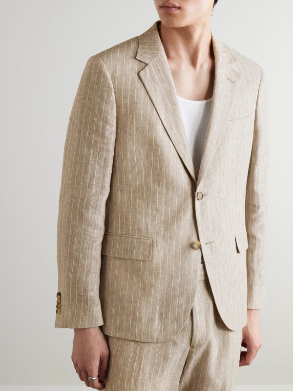 Striped Linen Suit Jacket - FR Striped Linen Suit Jacket - FR