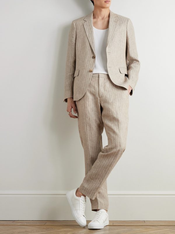 Striped Linen Suit Jacket - OU Striped Linen Suit Jacket - OU