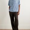 Convertible-Collar Striped Cotton-Seersucker Shirt - OU Convertible-Collar Striped Cotton-Seersucker Shirt - OU