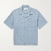 Camp-Collar Textured-Cotton Shirt