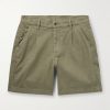 Straight-Leg Pleated Garment-Dyed Cotton-Blend Twill Shorts