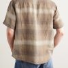 Asheville Convertible-Collar Checked Linen and Cotton-Blend Shirt - BK Asheville Convertible-Collar Checked Linen and Cotton-Blend Shirt - BK