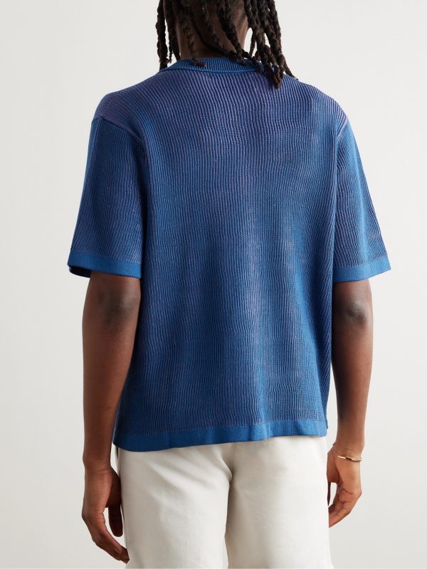 Plated Ribbed Cotton Shirt - BK