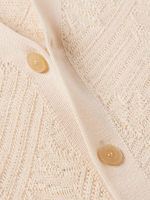 Sunflower Jacquard-Knit Organic Mercerised Cotton Cardigan - CU Sunflower Jacquard-Knit Organic Mercerised Cotton Cardigan - CU