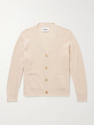 Sunflower Jacquard-Knit Organic Mercerised Cotton Cardigan