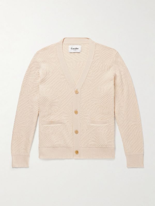 Sunflower Jacquard-Knit Organic Mercerised Cotton Cardigan Sunflower Jacquard-Knit Organic Mercerised Cotton Cardigan