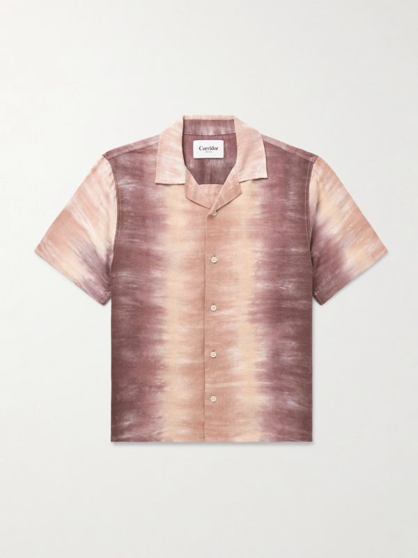 Cosmic Camp-Collar Tie-Dyed Linen and Cotton-Blend Shirt Cosmic Camp-Collar Tie-Dyed Linen and Cotton-Blend Shirt