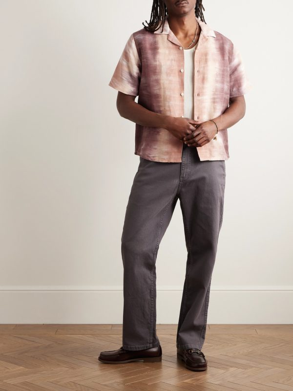Cosmic Camp-Collar Tie-Dyed Linen and Cotton-Blend Shirt - OU Cosmic Camp-Collar Tie-Dyed Linen and Cotton-Blend Shirt - OU