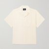 Punta Convertible-Collar Striped Embroidered Cotton-Voile Shirt