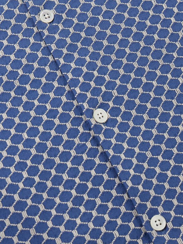 Convertible-Collar Cotton-Blend Jacquard Shirt - CU Convertible-Collar Cotton-Blend Jacquard Shirt - CU
