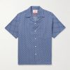 Convertible-Collar Cotton-Blend Jacquard Shirt Convertible-Collar Cotton-Blend Jacquard Shirt