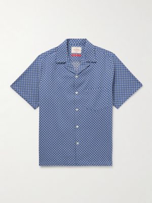 Convertible-Collar Cotton-Blend Jacquard Shirt