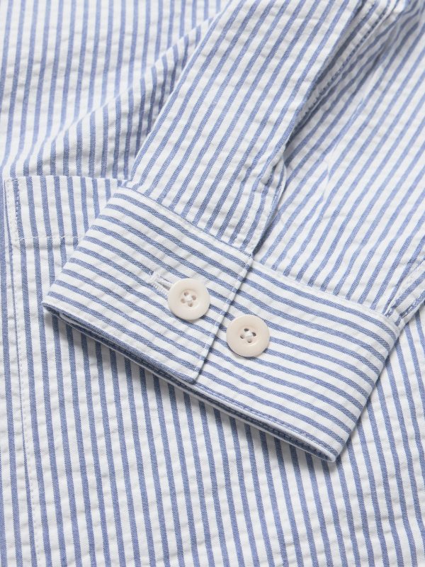 Striped Cotton-Seersucker Overshirt - CU Striped Cotton-Seersucker Overshirt - CU