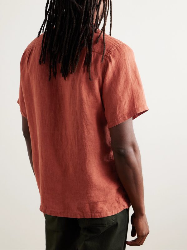 Camp-Collar Linen Shirt - BK
