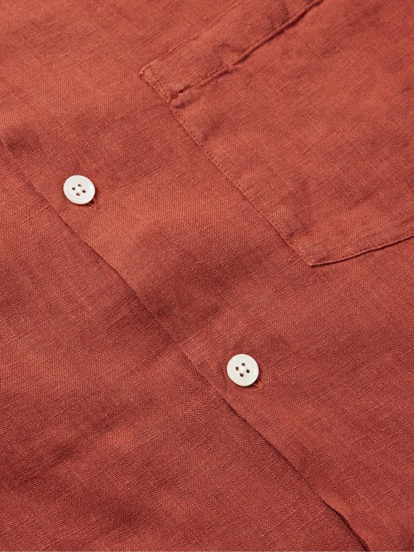 Camp-Collar Linen Shirt - CU