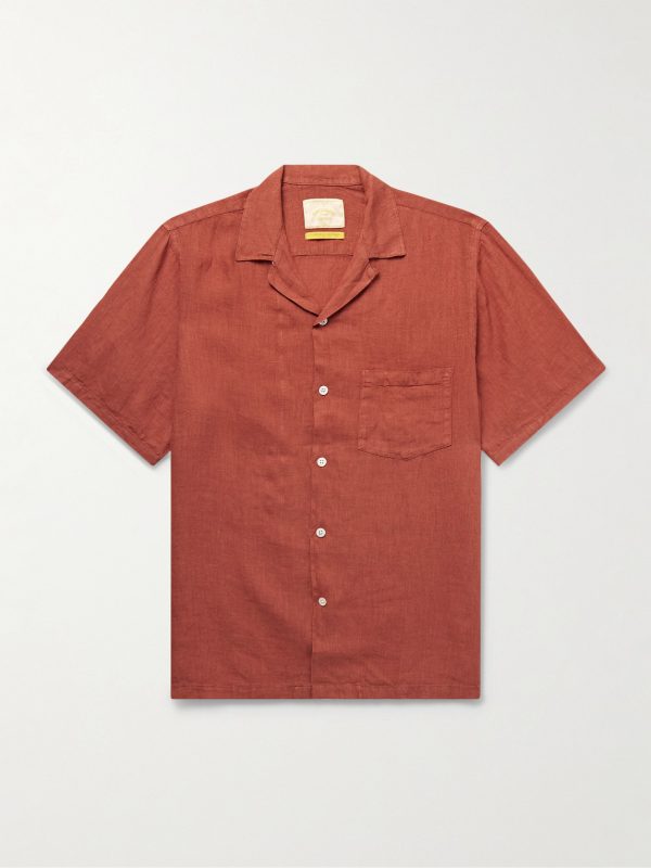 Camp-Collar Linen Shirt