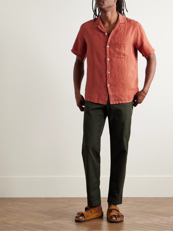 Camp-Collar Linen Shirt - OU