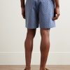 Straight-Leg Organic Cotton-Blend Jacquard Drawstring Shorts - BK