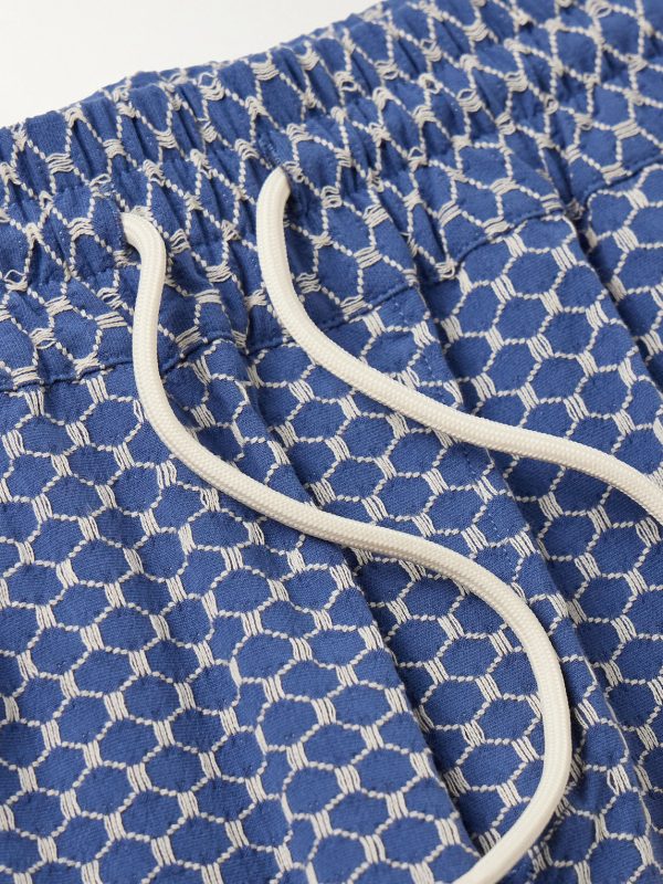 Straight-Leg Organic Cotton-Blend Jacquard Drawstring Shorts - CU
