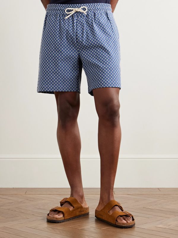 Straight-Leg Organic Cotton-Blend Jacquard Drawstring Shorts - FR