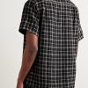 Dorne Convertible-Collar Checked Cotton and Linen-Blend Gauze Shirt - BK
