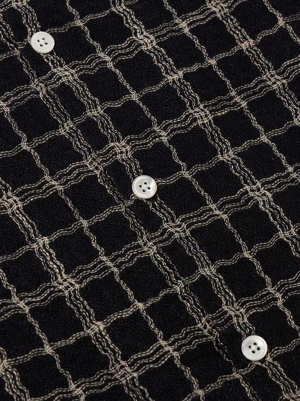 Dorne Convertible-Collar Checked Cotton and Linen-Blend Gauze Shirt - CU