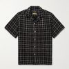 Dorne Convertible-Collar Checked Cotton and Linen-Blend Gauze Shirt