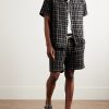 Dorne Convertible-Collar Checked Cotton and Linen-Blend Gauze Shirt - OU