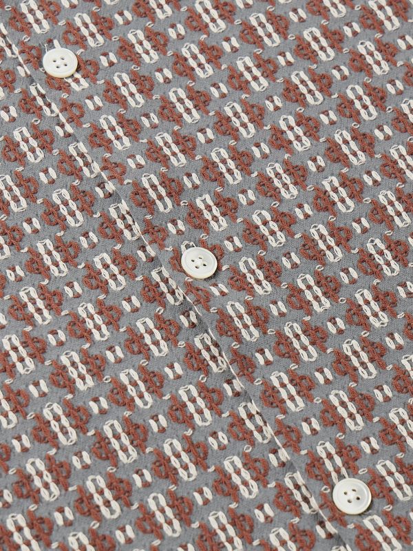 Convertible-Collar Cotton-Blend Jacquard Shirt - CU Convertible-Collar Cotton-Blend Jacquard Shirt - CU